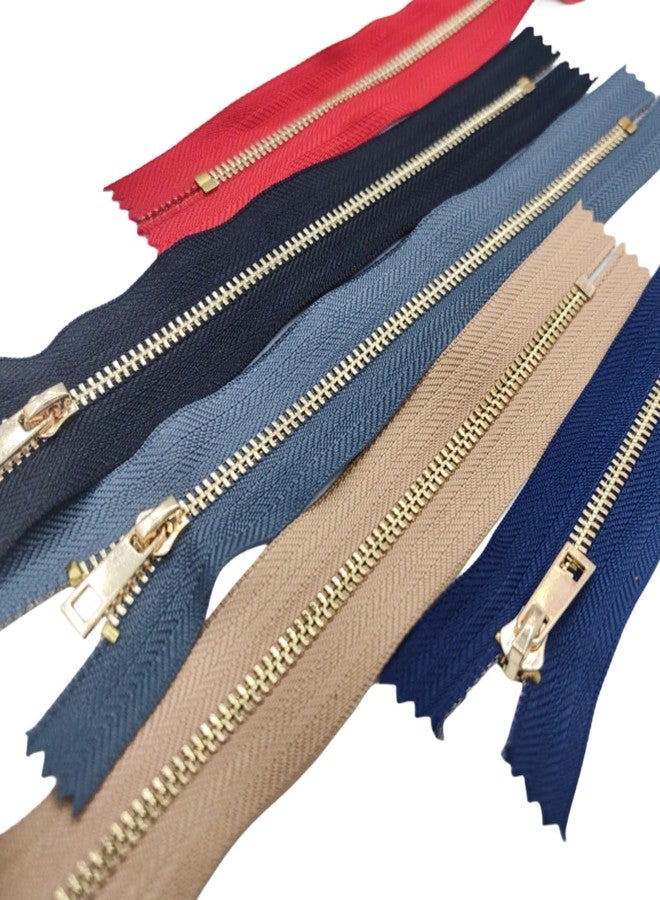 Wonesifee Metal Zippers 10pcs #3 Close-end Non-Separating Zippers Golden Plated Bulk 10Colosr for Sewing Purses Bags Jackets Pockets Handbags DIY 20cm/8" 8inch - Image 4