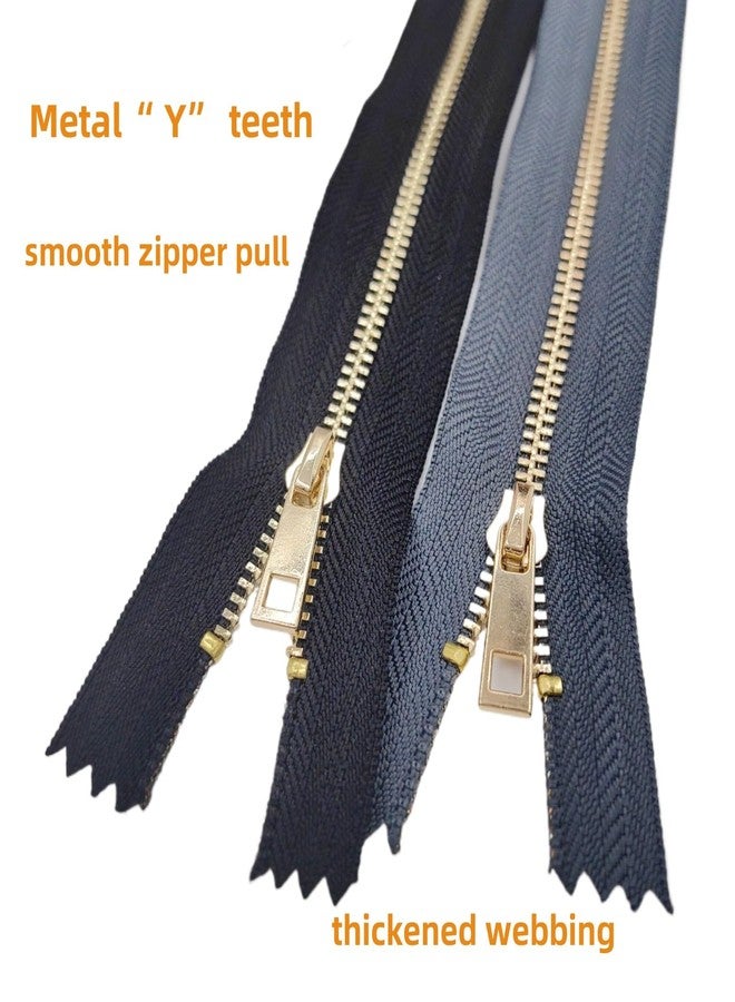 Wonesifee Metal Zippers 10pcs #3 Close-end Non-Separating Zippers Golden Plated Bulk 10Colosr for Sewing Purses Bags Jackets Pockets Handbags DIY 20cm/8" 8inch - Image 3