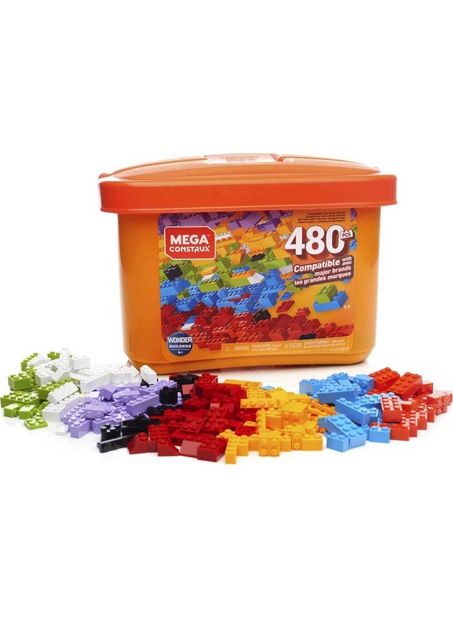 Mega Brands Mega Construx Open-Ended Play Brick Box for Ages 4+ (Building Toys for Creative Play - 480 Pieces), Multicolor (GJD23), Compatible with Major Brands - Image 1