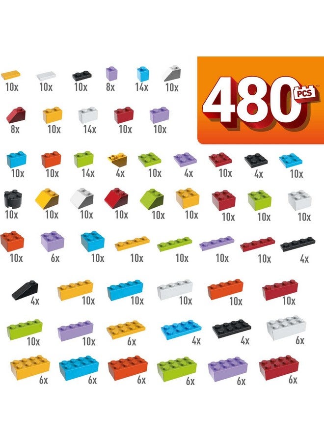 Mega Brands Mega Construx Open-Ended Play Brick Box for Ages 4+ (Building Toys for Creative Play - 480 Pieces), Multicolor (GJD23), Compatible with Major Brands - Image 3