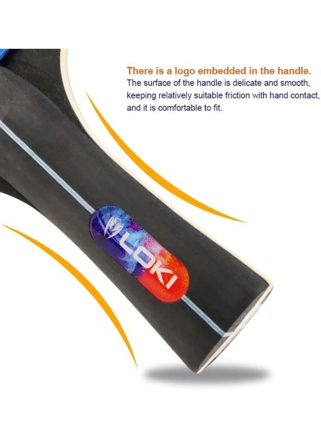 Kirin 5000 Table Tennis Racket Set - 2 Professional Speed ​​Spin & Fast Attack Rackets (Forehand & Backhand) with RXTON1 Rubber, Double-Sided Blue Sponge, Storage Bag and 2 Balls (For Experienced Players) - Image 5