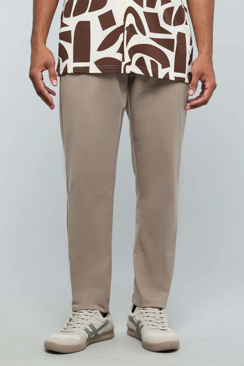 R&B Solid Pants with Drawstring Waist