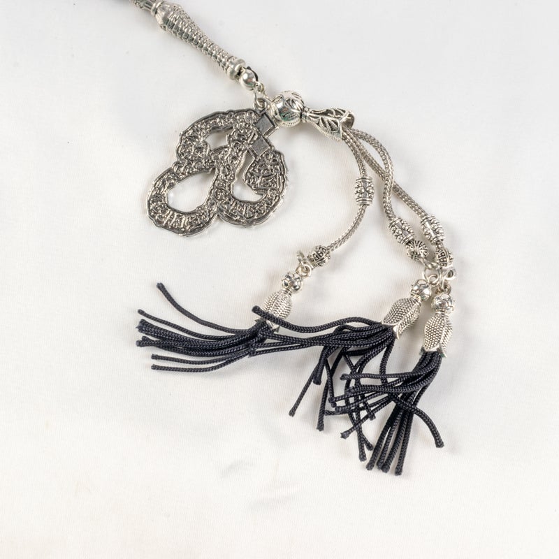 سبحة من حجر المرمر الأسود المدهب  من 33 حبة - Image 4