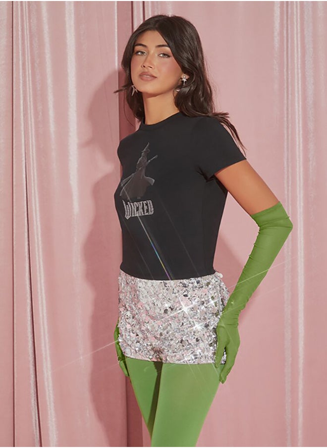 FOREVER 21 - Wicked Rhinestone Elphaba Tee - Image 1