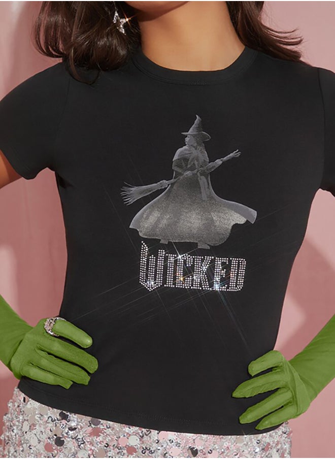FOREVER 21 - Wicked Rhinestone Elphaba Tee - Image 1