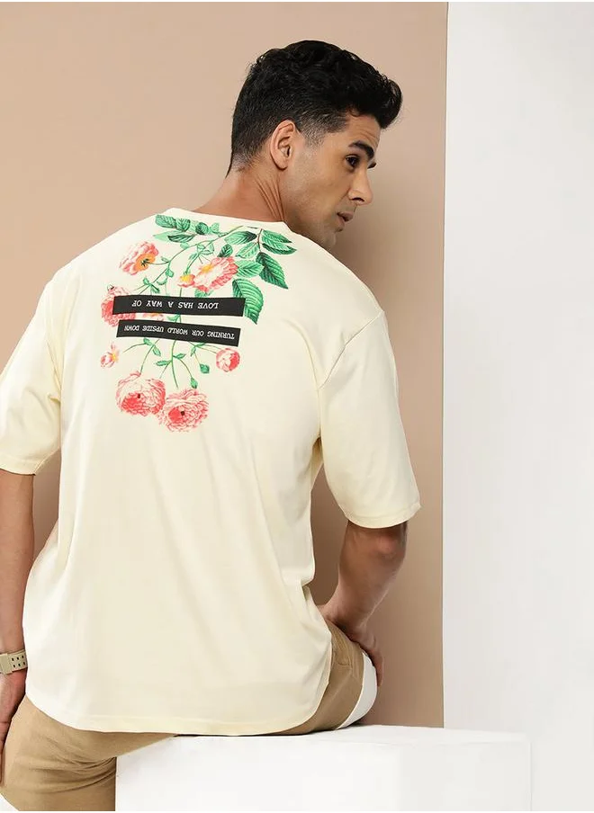 ديفيرينس أوف أوبينيون Oversized Drop-Shoulder Graphic Print T-Shirt by Styli