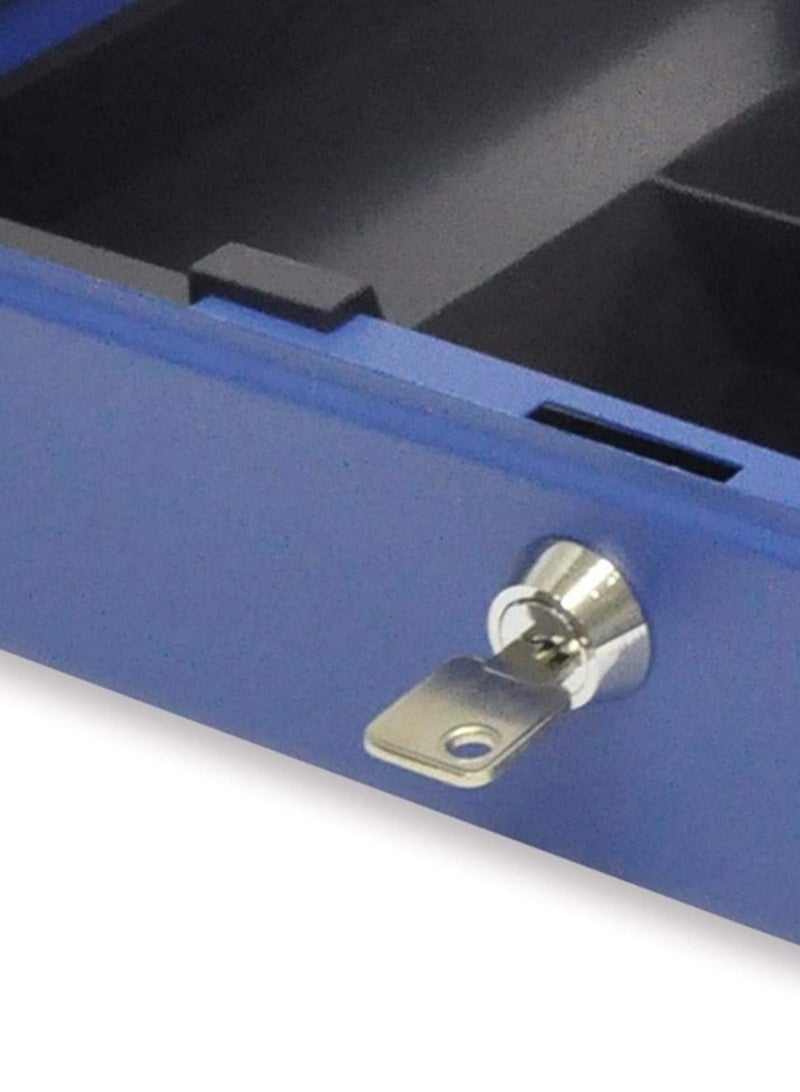 FIS Cash Box and jewelries safe Steel Blue with Key Lock, size : 30 x 24 x 9 cm, 12in, FSCPTS0X10B - Image 3
