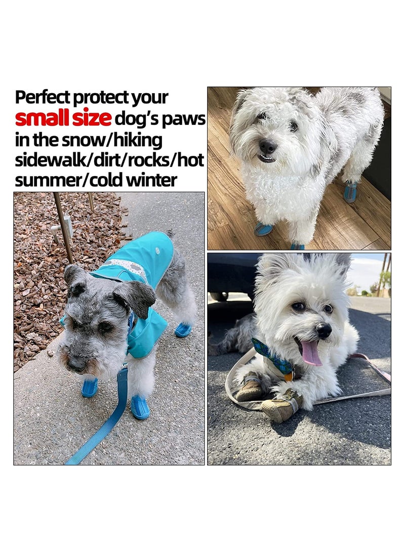 Waterproof Anti-Slip Dog Boots 4 Pcs Size 3 Breathable Shoes for Small Dogs Reflective Strap Ideal for Hot Pavement and Winter Conditions - Image 3
