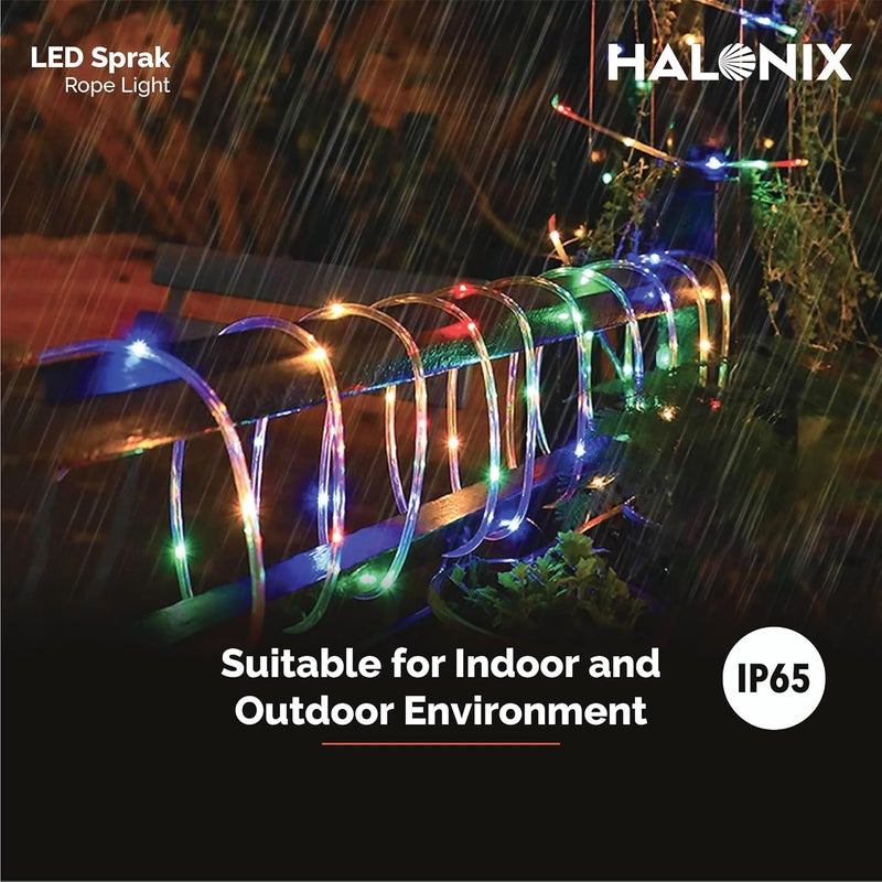 Halonix 10 Meter Multicolor 11W LED Rope Light with 8 Light Modes | IP65 Certified, BIS Approved | Fairy Light, String Light,Decorative Light | Direct Plug-in | Pack of 3 (10 Meter, Multi Color) - Image 5