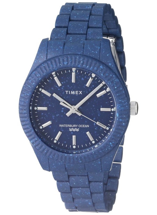TIMEX ساعة رجال ووتر بوري أوشن من البلاستيك المعاد تدويره 42 مم - أزرق داكن ثلاثي - Image 1
