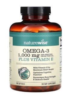NatureWise Omega 3 Plus Vitamin E 180 Softgels  - Image 1