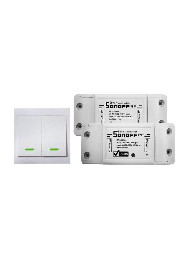 NIBEMINENT 3-Piece Wi-Fi Smart Switch White 90x40x24millimeter - Image 1