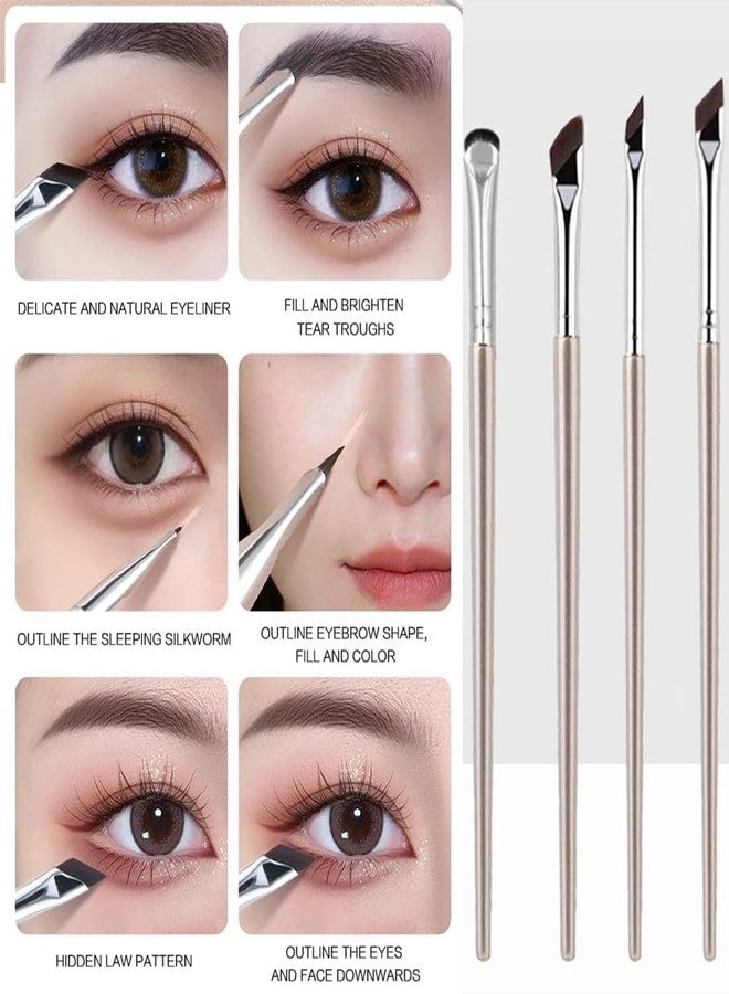 Indusoire 4 Pcs Eyeliner Brush Set, Angled Eyeliner Brush for Precise Eye Makeup, Professional Makeup Brushes, Travel Friendly Makeup Brush Kit - Image 5