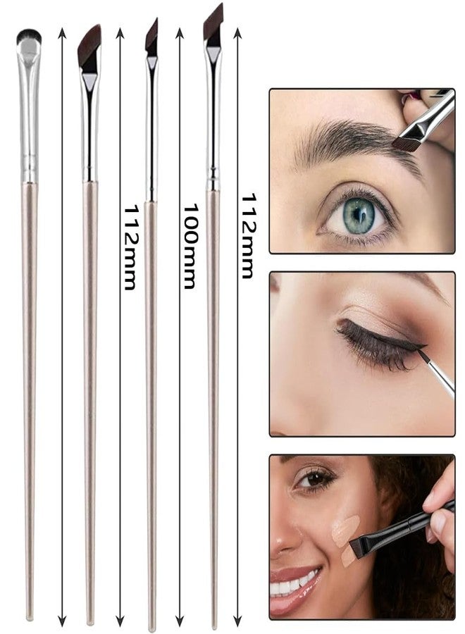 Indusoire 4 Pcs Eyeliner Brush Set, Angled Eyeliner Brush for Precise Eye Makeup, Professional Makeup Brushes, Travel Friendly Makeup Brush Kit - Image 2