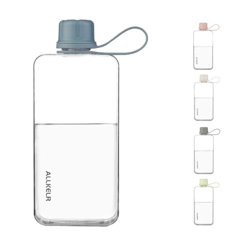 ALLKELR Portable Flat Water Bottle,BPA Free Reusable Tritan Plastic Travel Water Bottle Cup,Lightweight Leakproof Slim Water Bottles Fits Purse,Backpacking,Hiking (Blue, 13.5 oz) - Image 3