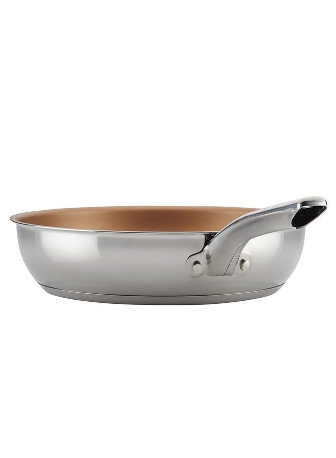 Ayesha Curry Home Collection Stainless Steel Nonstick Frying Pan Set / Fry Pan Set / Stainless Steel Skillet Set - 9.25 Inch and 11.5 Inch, Silver - Image 4