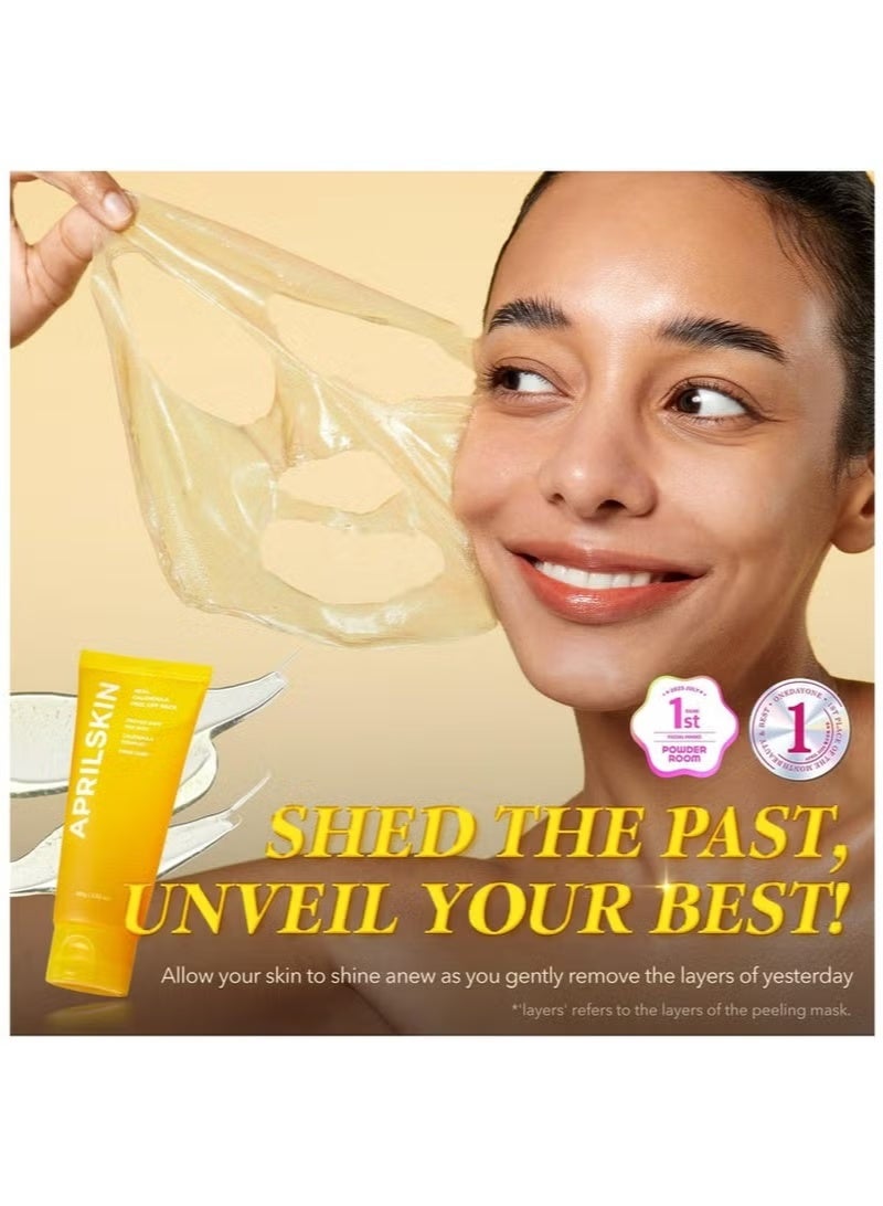APRILSKIN Calendula Peel-Off Facial Mask – Pore-Minimizing with Niacinamide, BHA  PHA ，Vegan, Blackhead Remover, Exfoliating  Deep Cleansing 100g - Image 4