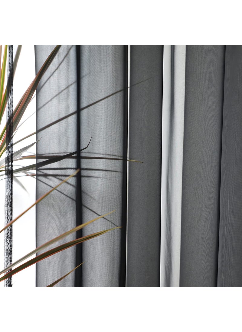 L&TEC Window Black Sheer Curtains 48 Inches Width 45 Inches Long 2 Panels Sheer Curtains Clear Curtains Basic Rod Pocket Panel for Home Living Room Bedroom Kids Room Yard Patio Parlor Sliding  - Image 3