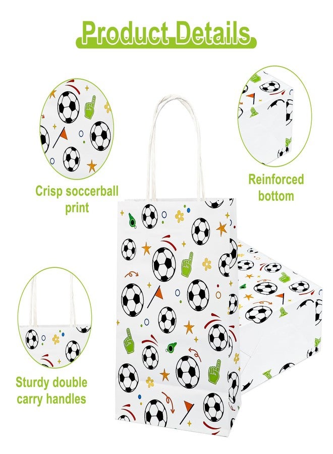 Pinsit 16PCS Soccer Favor Paper Bags, Soccer Goodie Bags, Soccer Bag for Snacks with Handles Treat Candy Bag for Kids Adults Party Supplies(Special White-04) - Image 3