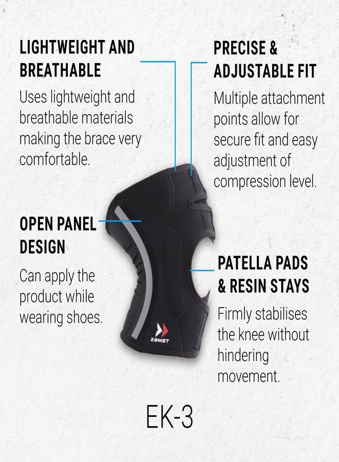 Zamst EK-3 Knee Support | Adjustable Compression Knee Brace with Patellar Support | Elastic, Breathable Wrap for Squats, Gym, Powerlifting, CrossFit, Training & Sports | Large | - Image 3