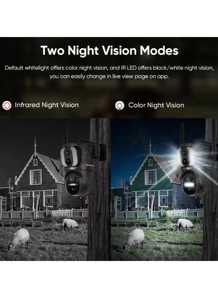 ارواق كاميرا تعمل بالطاقة الشمسية لمراقبة الواي فاي 4G مراقبة الهاتف المحمول اللاسلكية رؤية ليلية كاميرا تمويه عالية الدقة - Image 2