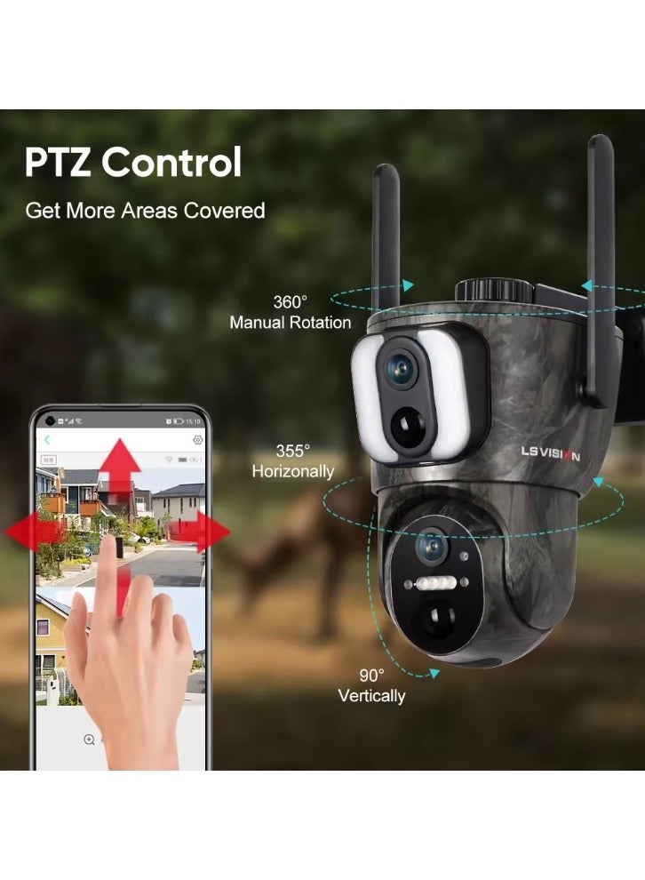 ارواق كاميرا تعمل بالطاقة الشمسية لمراقبة الواي فاي 4G مراقبة الهاتف المحمول اللاسلكية رؤية ليلية كاميرا تمويه عالية الدقة - Image 4