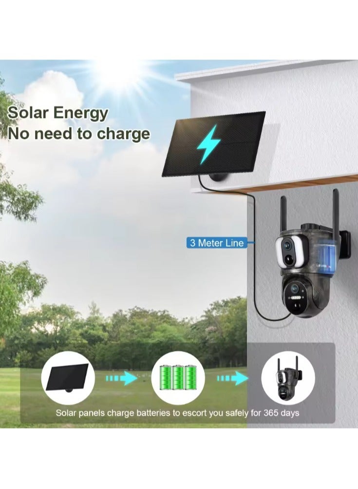ارواق كاميرا تعمل بالطاقة الشمسية لمراقبة الواي فاي 4G مراقبة الهاتف المحمول اللاسلكية رؤية ليلية كاميرا تمويه عالية الدقة - Image 5