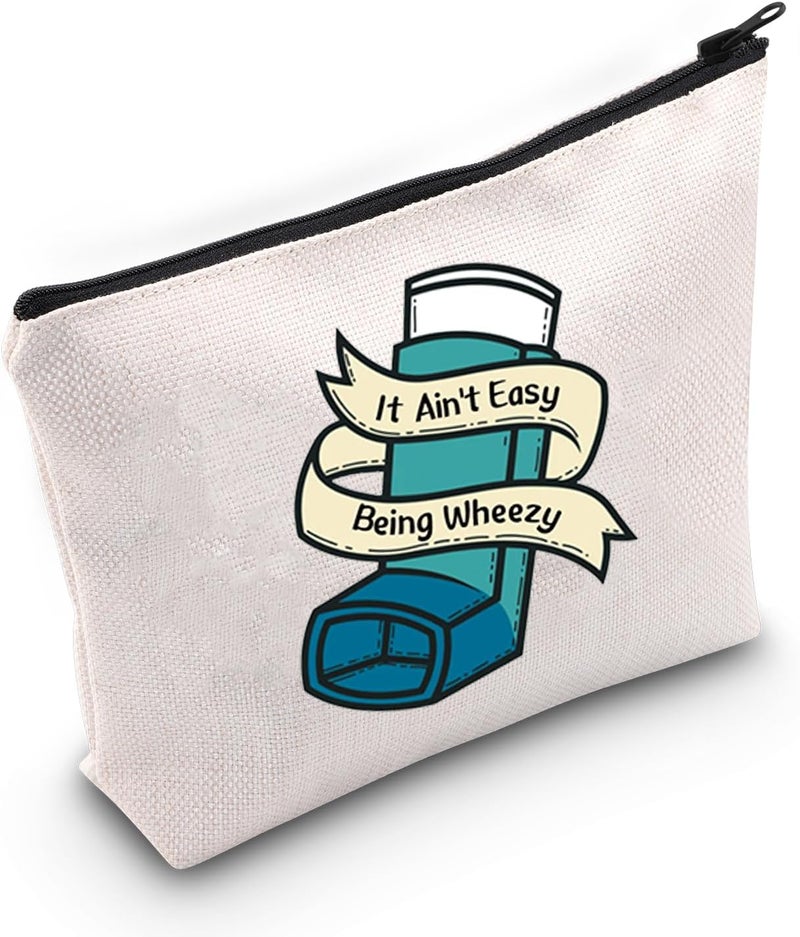JXGZSO Asthma inhaler Bag It Ain't Easy Being Wheezy Organization Bag Respiratory Therapist Gifts