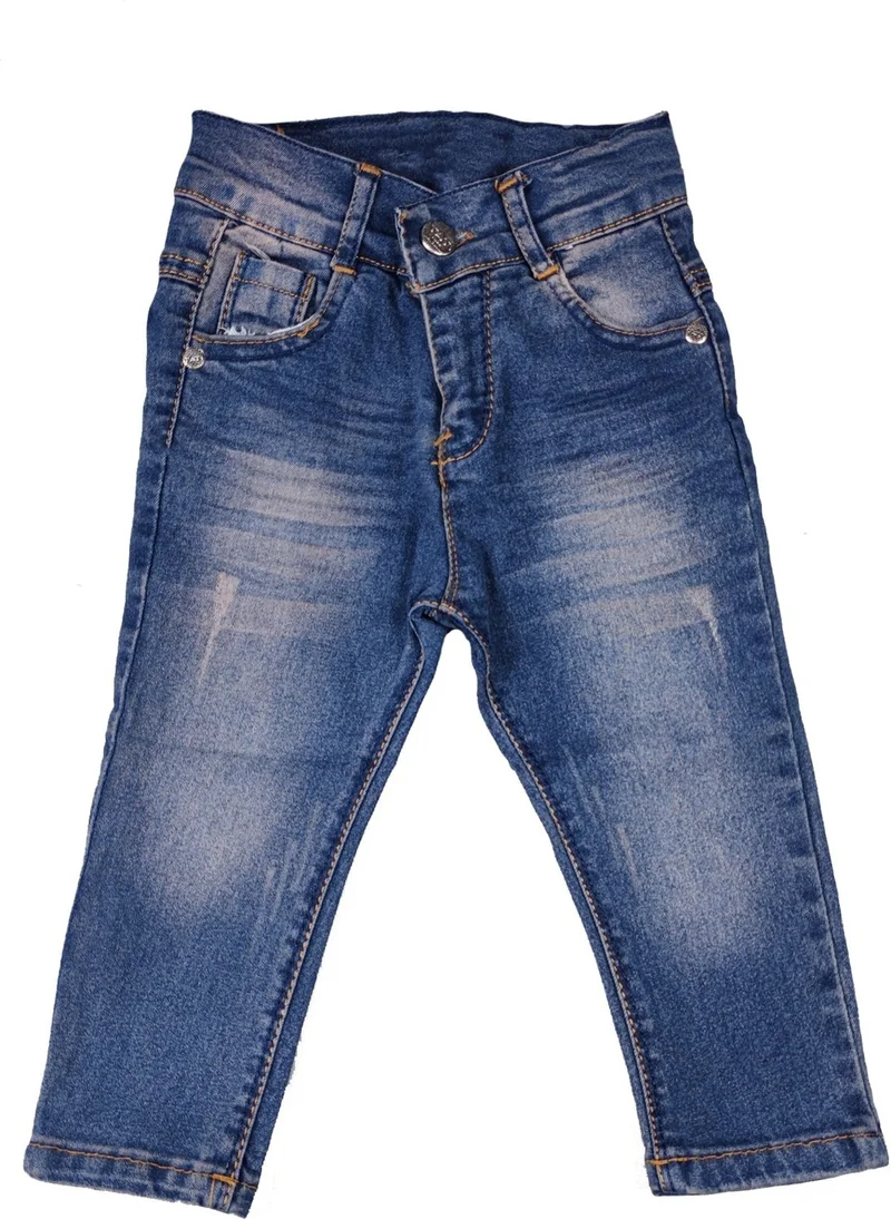 Ada Bebek Çocuk Ada Baby Child Adabebek Boy Child Lycra Copper Antique Crinkle Denim Trousers Jean Trousers