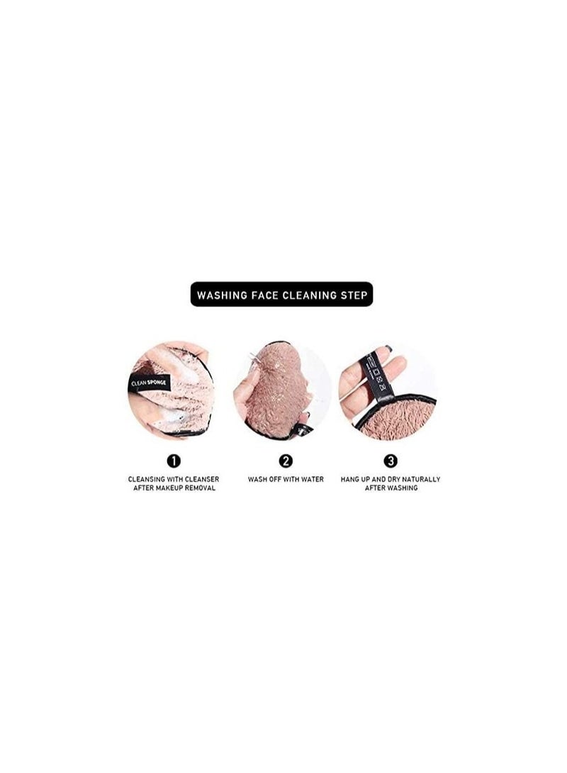 Makeup Remover Cloth 3 Pieces Reusable Washable Facial Cleansing Puff Chemical Free Double Sided Soft Microfibre Removal Pads  Immediately with Just Water - Image 5