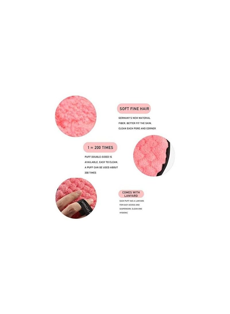 Makeup Remover Cloth 3 Pieces Reusable Washable Facial Cleansing Puff Chemical Free Double Sided Soft Microfibre Removal Pads  Immediately with Just Water - Image 4