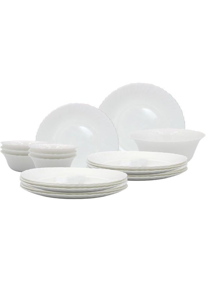 Melrich - Melrich 20 Pcs Opal Ware Dinner Set Dishwasher Safe Microwave Safe BPA Free 6 Dinner Plate, 6 Dessert Plate, 6 Soup Plate, 2 Bowl - Image 1