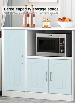Sharpdo Multifunctional Kitchen Storage Cabinet, Modern Pantry Buffet Sideboard with Microwave Organizer, Freestanding Cupboard for Dining Room Coffee Corner  - Image 4