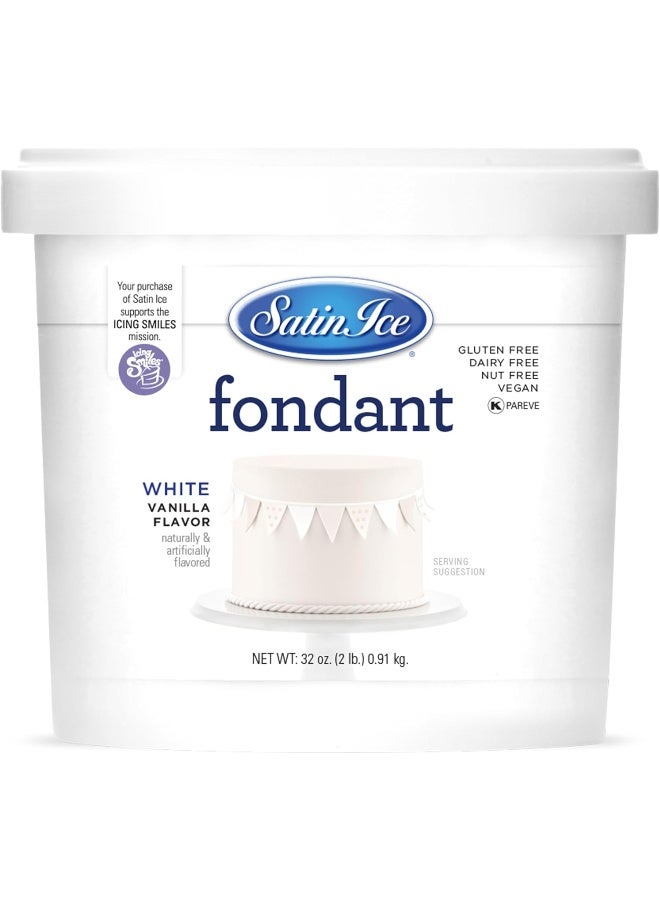 Satin Ice White Fondant, Vanilla, 2 Pounds - Image 1