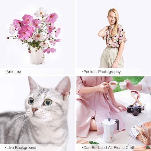BEIYANG White 10 x 20 Ft Large Screen Backdrop for Photography, Pure White Non-Reflective Fabric Wrinkle Free Photo Background for Zoom Meeting, Game Live Steaming and Photo Studio Shooting Props - Image 3
