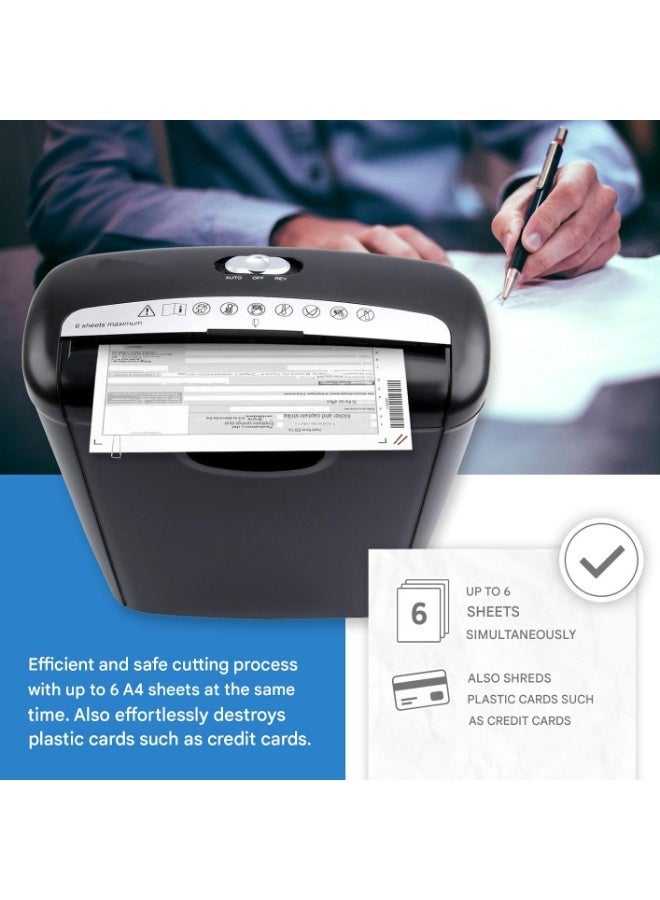 والالا آلة تقطيع ورق 10 لتر، حتى 6 أوراق، آلة تقطيع ورق كهربائية لسطح المكتب، آلة تقطيع ورق، آلة تقطيع ورق محمولة للمنزل والمدرسة والمكتب - Image 4