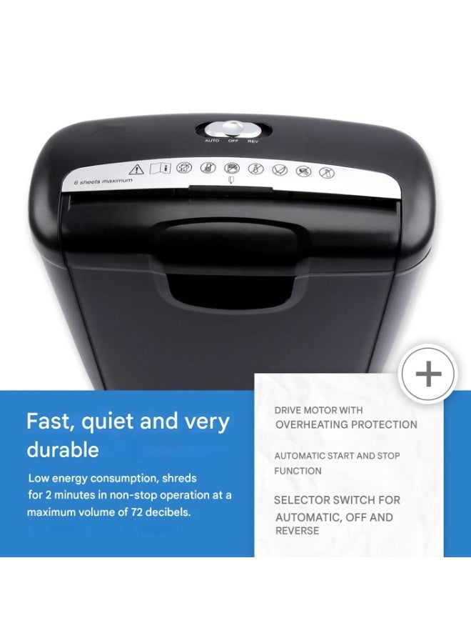 والالا آلة تقطيع ورق 10 لتر، حتى 6 أوراق، آلة تقطيع ورق كهربائية لسطح المكتب، آلة تقطيع ورق، آلة تقطيع ورق محمولة للمنزل والمدرسة والمكتب - Image 5