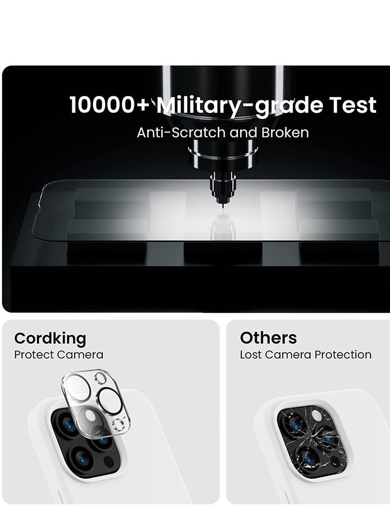 ELTRAZONE Designed for iPhone 14 Pro Max Case, Silicone Phone Case with [2 Screen Protectors] + [2 Camera Lens Protectors] and Soft Anti-Scratch Microfiber Lining Inside, 6.7 inch, White - Image 3