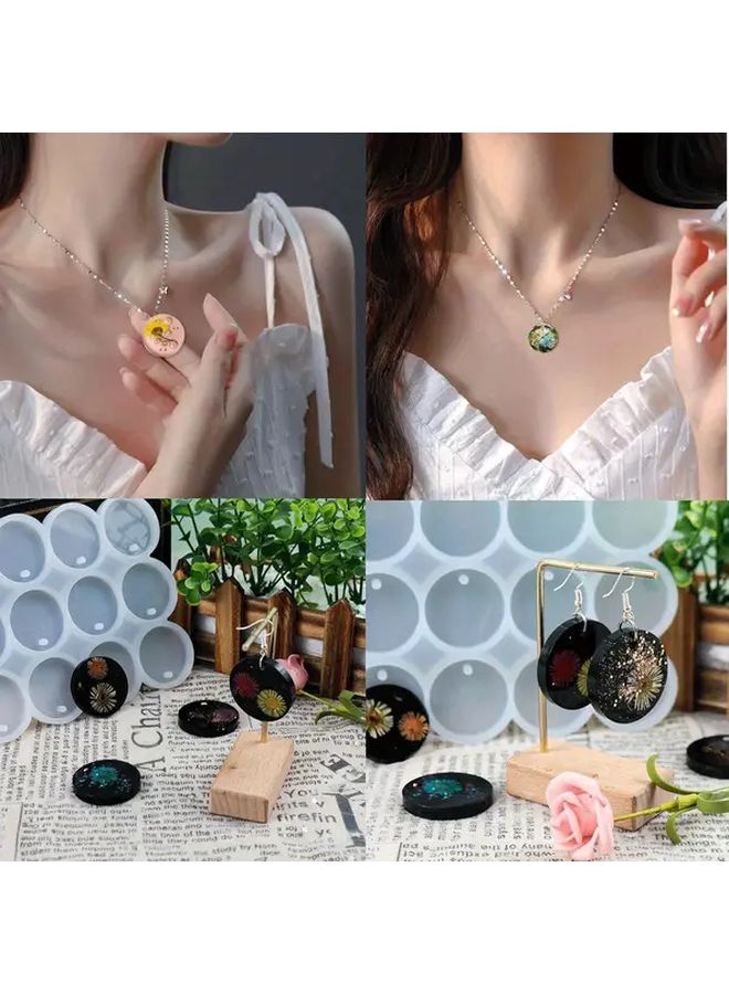 قالب سيليكون دائري بـ 12 تجويف لصنع أقراط الإيبوكسي للحرف اليدوية DIY - Image 5