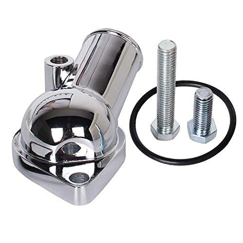 CarBole 21 Degree Chrome Water Neck Thermostat Housing Fit For Chevy V8 5.7L 350 454 Small Big Block - Image 1