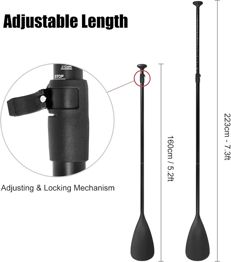 Eacam SUP Paddle - Lightweight Stand-up 4 Pieces Adjustable SUP Paddle Alloy Shaft Paddle Board Paddles for Surfing, Floating,Water Sport - Image 5