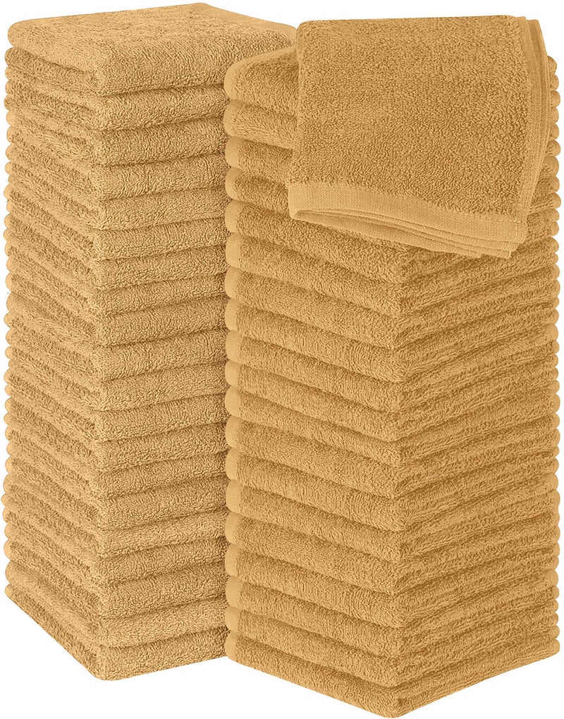 Utopia Towels Utopia Towels 60 Pack Cotton Washcloths Set - 100% Ring Spun Cotton, Premium Quality Flannel Face Cloths, Highly Absorbent and Soft Feel Fingertip Towels (Beige)  - Image 1