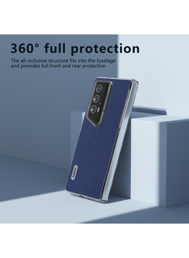 اس-توب جراب لهاتف Honor Magic V2 RSR Porsche Design ABEEL بإطار شفاف من الجلد الأصلي Mino - Image 3