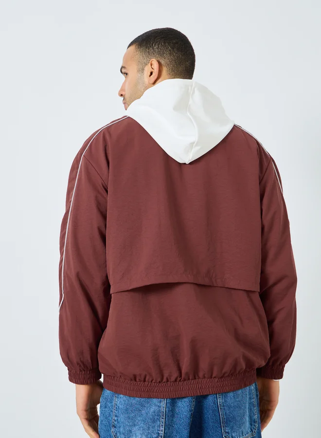 Styli  Styli Men Rust Oversized Windbreaker Jacket for Men | Best Price UAE