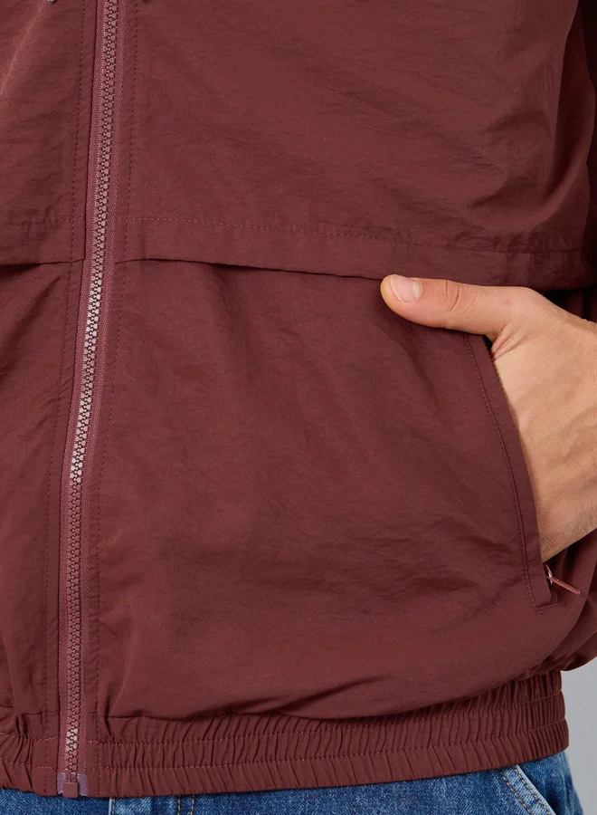 Styli  Styli Men Rust Oversized Windbreaker Jacket for Men | Best Price UAE