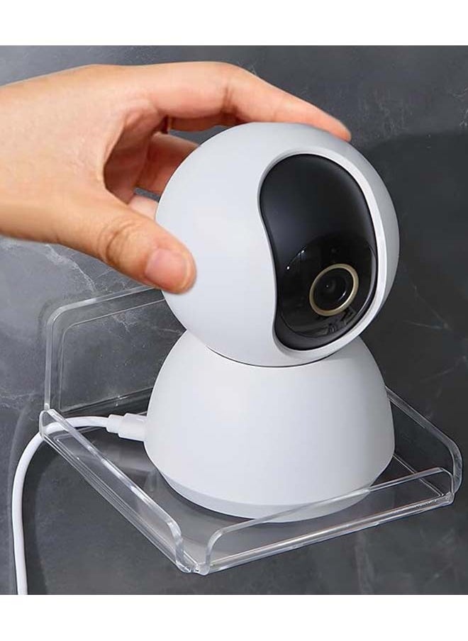 Generic - Acrylic Small Wall Shelf Set of 2 for Security Cameras, Speakers, Baby Monitors, Floating Shelves Easy to Install No Drill (Clear) - Image 1