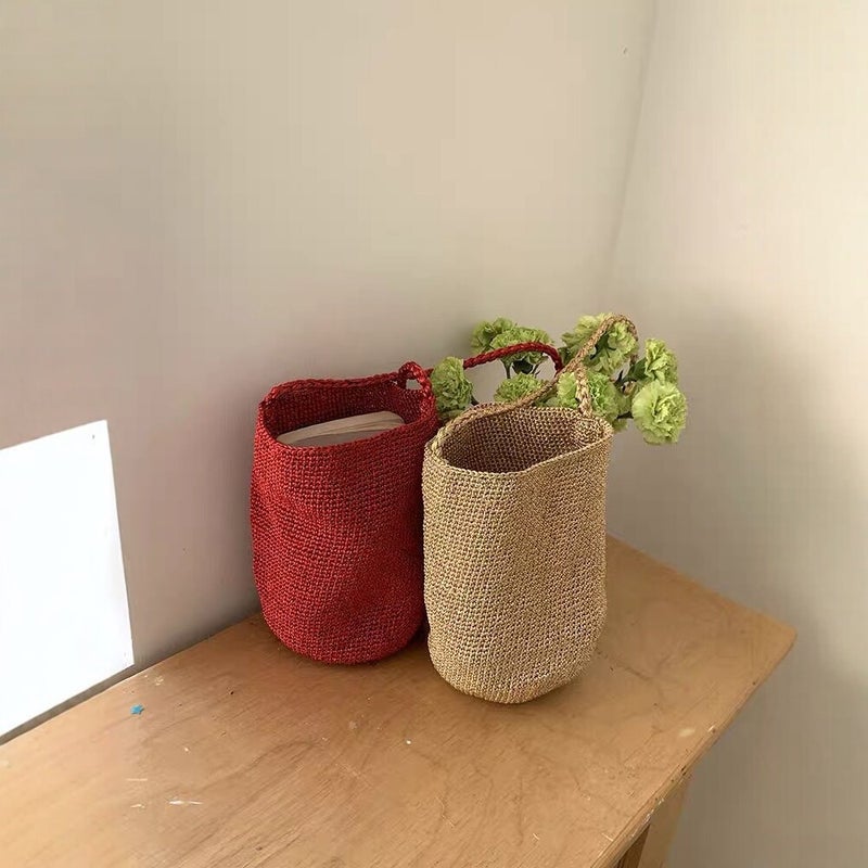 Korean Style Woven Thread Bucket Bag for Women - Image 4