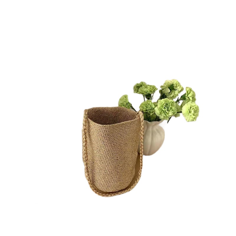 Korean Style Woven Thread Bucket Bag for Women - Image 5