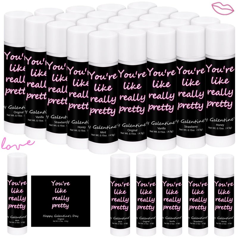 Swiffen 50 Pack Valentines Galentines Day Gifts Bulk Lip Balms Valentines Galentines Day Party Favors Stuffers Youre Like Really Pretty Gifts for Women Her Teachers Staff CoworkersNeon