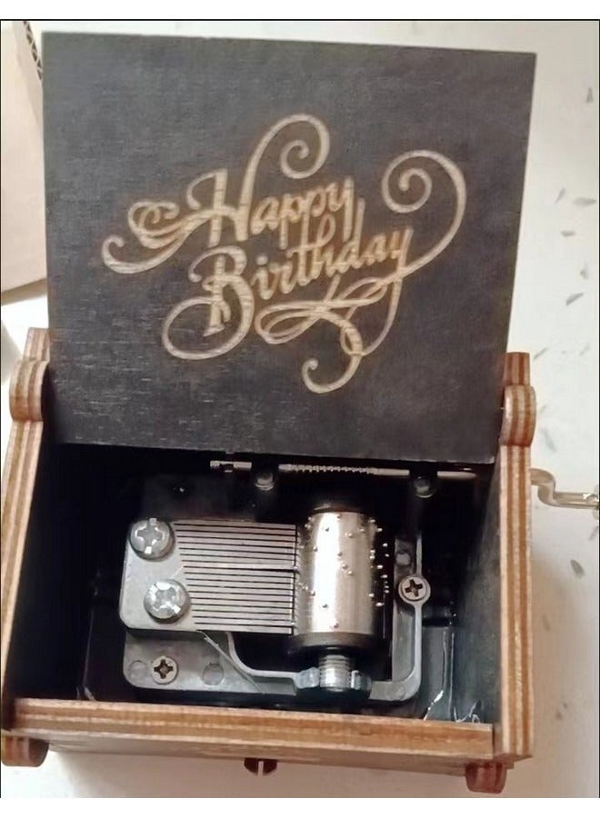 Happy Birthday Music Box, Classic Hand-Cranked Mini Wooden Music Box, Creative Gift for Boys Girls Adults - Image 3